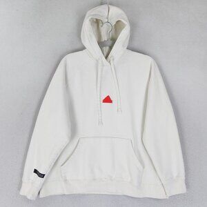 Adidas Sweater Womens Large White Oversized Hoodie Sweatshirt Pullover Casual